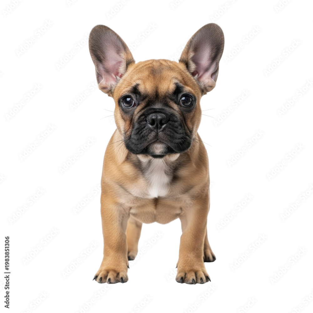Fototapeta premium French Bulldog puppy standing on transparent background