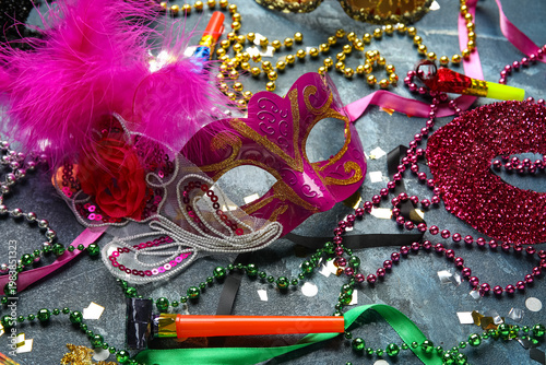 Beautiful carnival masks wi...