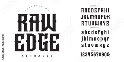 Raw Edge sharp modern blackletter font for aggressive sports branding and urban street culture design