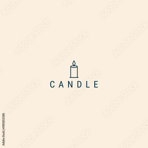Candle logo icon design template vector illustration
