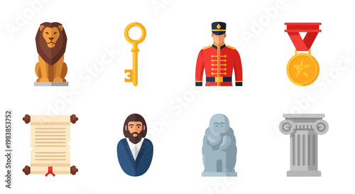 Collection of Historical and Cultural Icons and Symbols