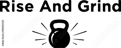 Fitness motivation, kettlebell icon, workout vector, gym graphics, exercise design