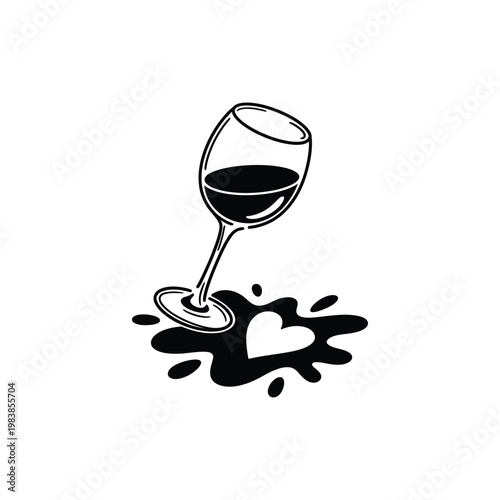 Black and white of a wine glass with splashing liquid drops splashing drops alcohol drink