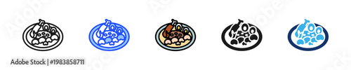 Lontong Soup Icon Collection With Multiple Styles
