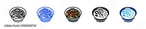 Sour Vegetable Soup Icon Collection With Multiple Styles