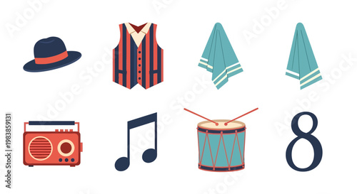 Collection of Summer Beach Accessories and Musical Items