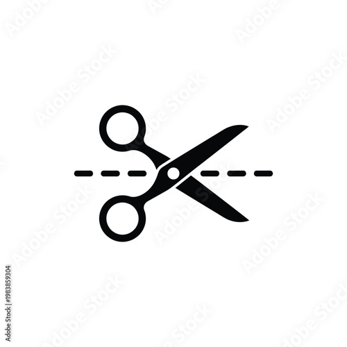 Cut icon editable scissors symbol for clipping editing and design vector illustration