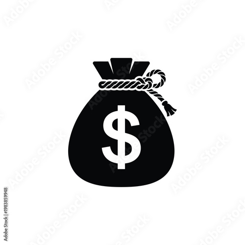 Money bag with dollar sign editable icon vector graphic for finance savings and investment concepts