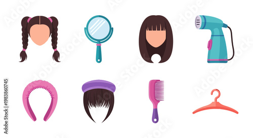 Collection of Hair Care and Styling Tools for Women