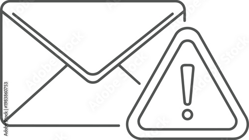Warning email icon with exclamation mark