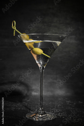 Glass of tasty martini cock...