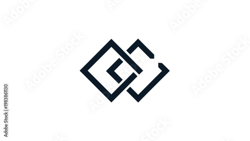Interlocking Squares Abstract Geometric Logo Design.