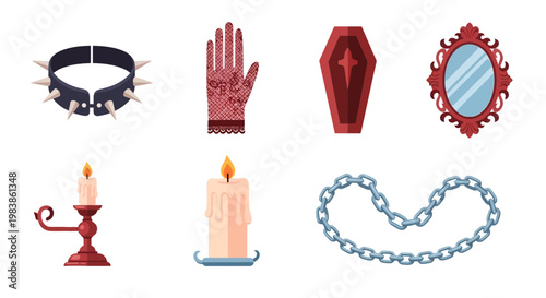 Collection of Gothic and Victorian Era Funeral Symbols