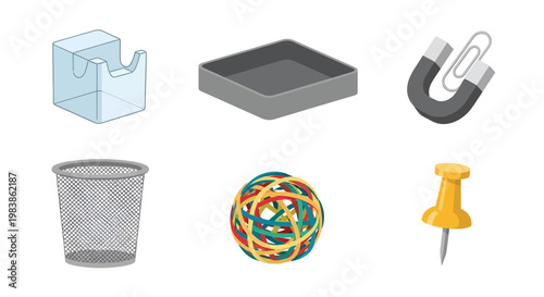 Assorted Office Supplies and Desk Items Collection