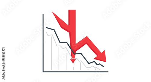 market crash economic downturn financial crisis stock market declining chart illustrating business loss and falling revenue.