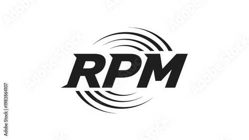 RPM Logo with Rotation Effect Design.