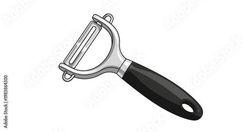 Vegetable Peeler with Black Handle - Kitchen Utensil