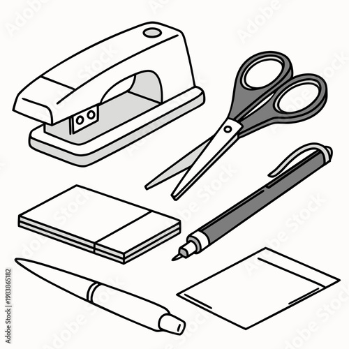 Office supplies on a desk