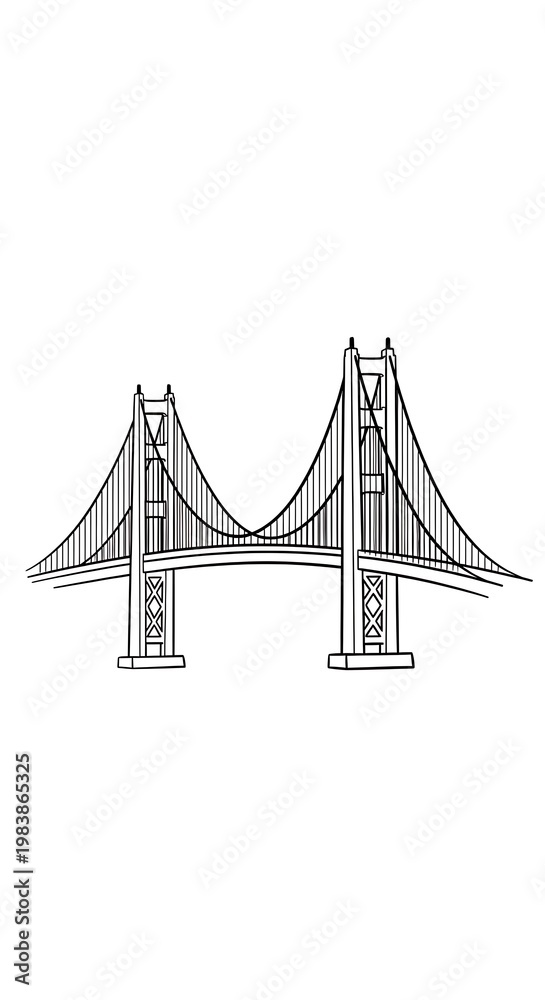 Fototapeta premium Suspension Bridge Architecture Engineering Design.
