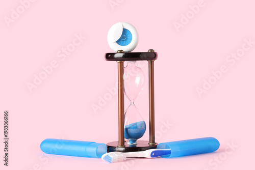 Hourglass, dental floss and...