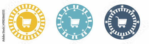 Trolley icon. trolley illustration label design. Design for business. Vector illustration.