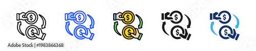 Money Swap Icon Collection With Multiple Styles
