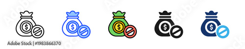 Illegal Fund Icon Collection With Multiple Styles