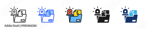 Fraud Alert Icon Collection With Multiple Styles