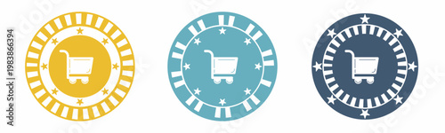 Trolley icon. trolley illustration label design. Design for business. Vector illustration.