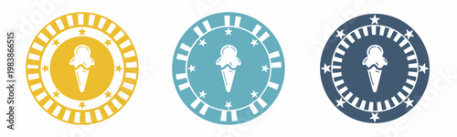 Ice cream icon. Ice cream illustration label design. Design for business. Vector illustration.