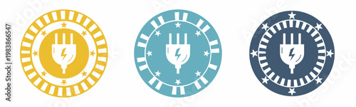 Plug icon. Plugs illustration label design. Design for business. Vector illustration.