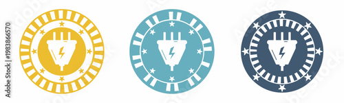 Plug icon. Plugs illustration label design. Design for business. Vector illustration.