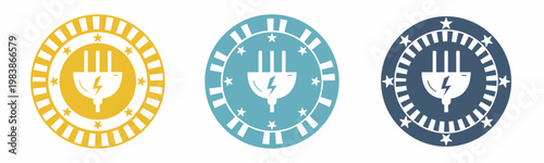 Plug icon. Plugs illustration label design. Design for business. Vector illustration.