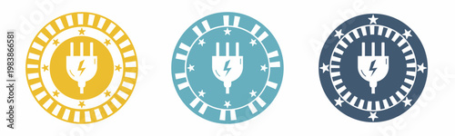 Plug icon. Plugs illustration label design. Design for business. Vector illustration.