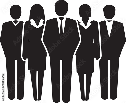 Black and white person silhouette icon with clean edges and modern style vector on white background