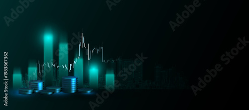 Global financial and economic business analysis graph 