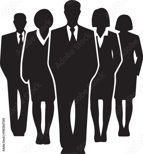 Black and white person silhouette icon with clean edges and modern style vector on white background