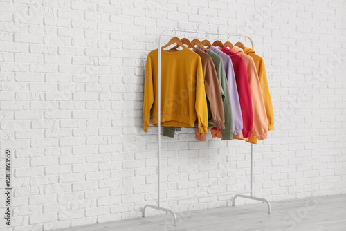 Rack with warm female cloth...
