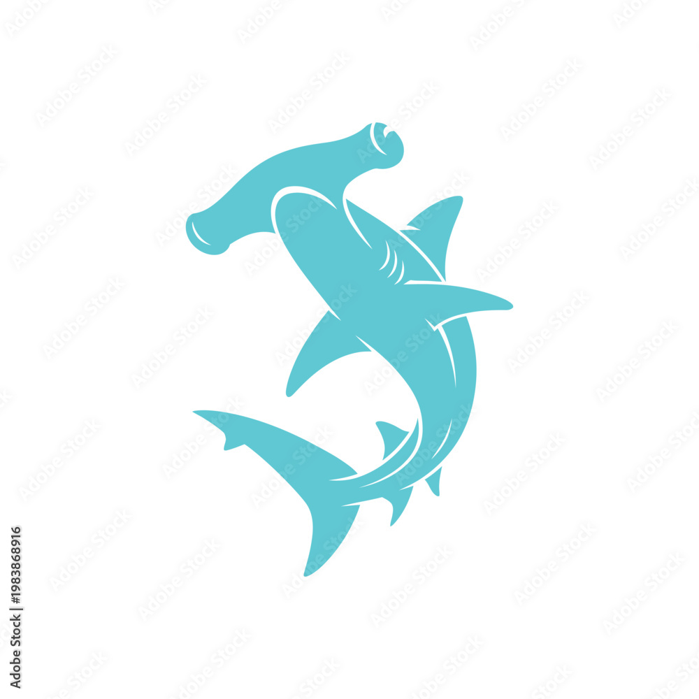 Obraz premium Turquoise shark aquatic animal sea creature