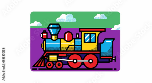 Colorful Toy Train Engine Model.