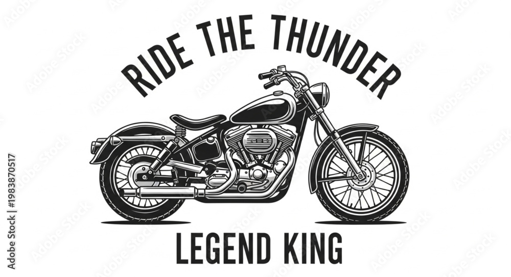 Obraz premium Classic Motorcycle Ride The Thunder Legend King.