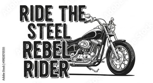 Classic Motorcycle Rider Freedom Adventure.