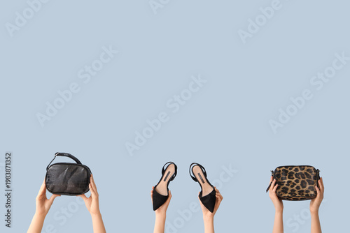 Women with stylish shoes an...