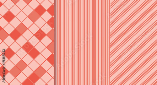 This image showcases a vibrant composition of repeating geometric patterns in shades of red and pink creating a visually striking background high quality