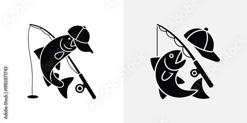 Black and white of two stylized cats with large eyes and collars feline animal