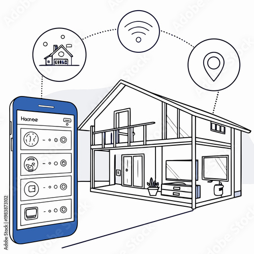 Smart home system controlled by smartphone