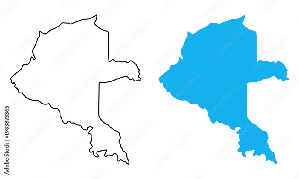 Obraz premium map of Vaupes is a Department of Colombia. Map with detailed outlines and blue silhouettes