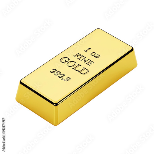 One ounce fine gold bar investment luxury precious metal.