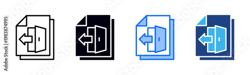 Exit Strategy icon set multiple style collection