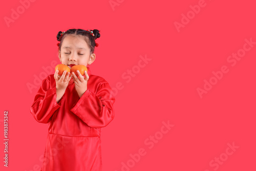 Cute little Asian girl with...
